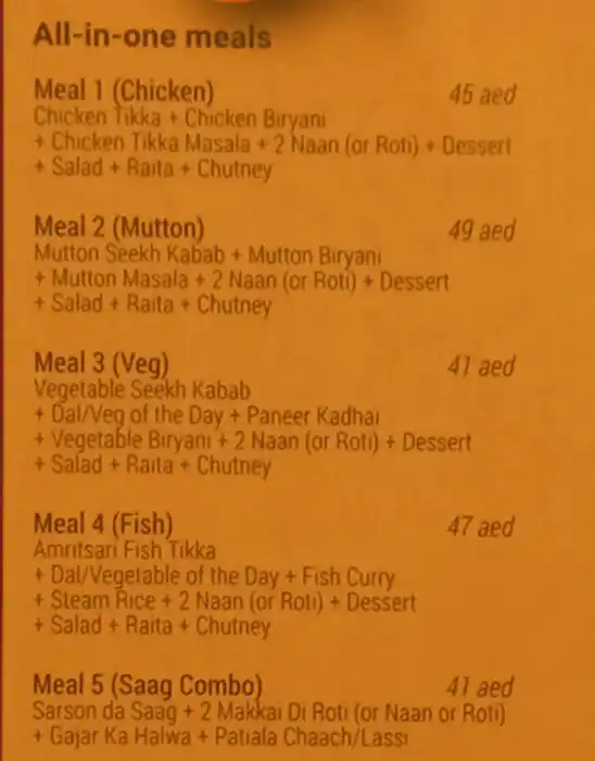 Patiala House - باتيالا هاوس Menu 