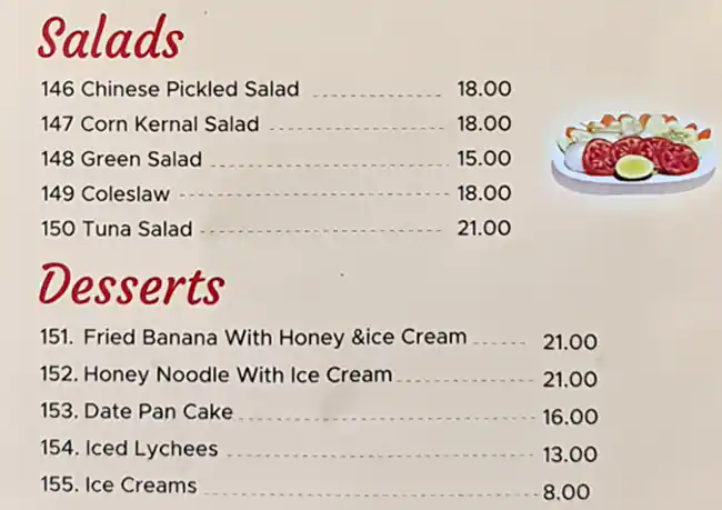 China Town Menu in Central Mall, Mankhool, Dubai 