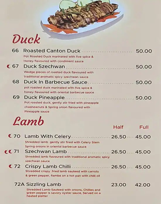 China Town Menu in Central Mall, Mankhool, Dubai 