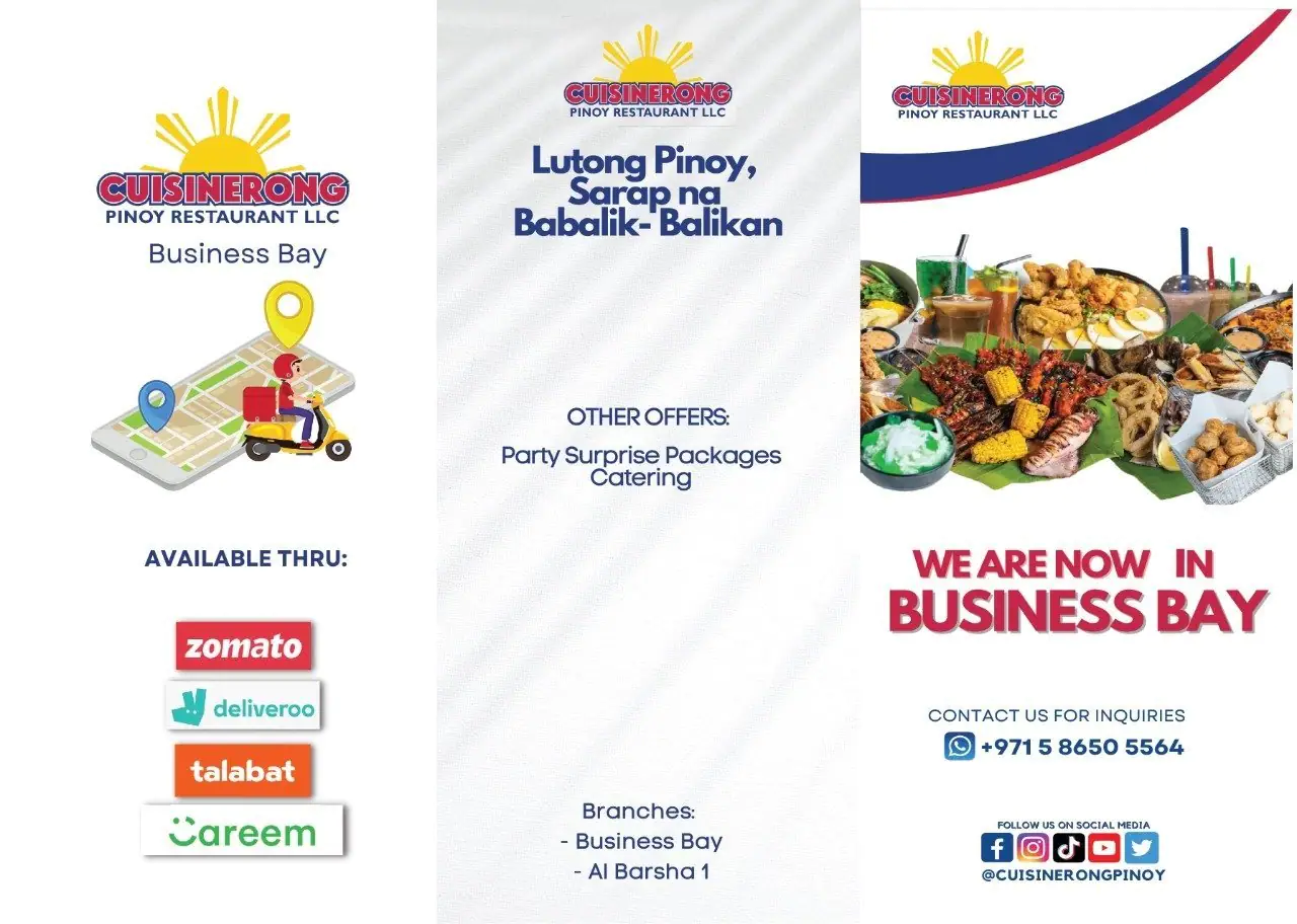 Cuisinerong Pinoy Restaurant Menu 