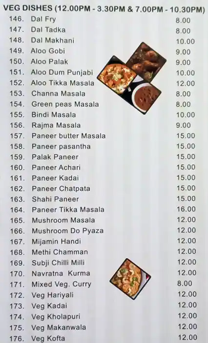 Meenatshi Chettinadu Restaurant Menu 