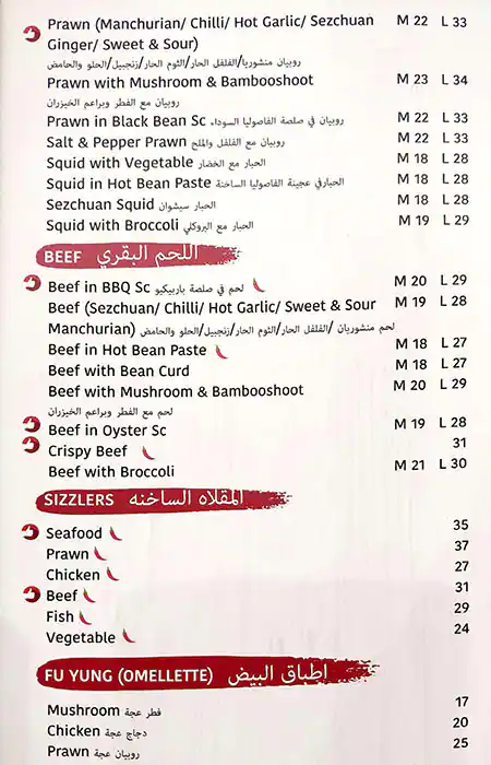 Shanghai Kitchen Menu in Al Satwa, Dubai 