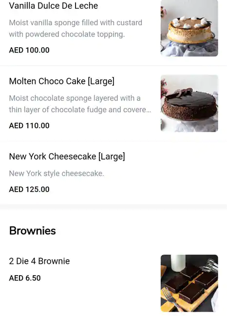 Tasty food Bakery, Dessertsmenu Al Nahda, Dubai