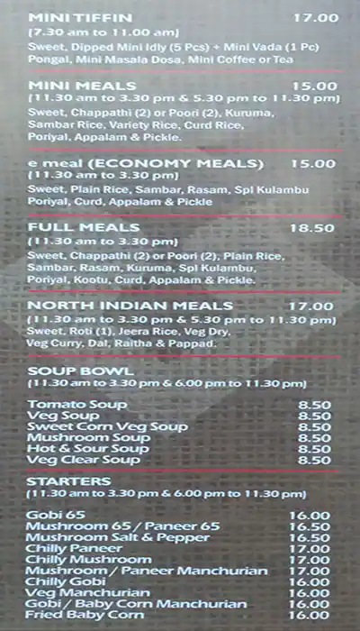 Tasty food Indian, South Indian, Indo-Chinesemenu Meena Bazaar, Dubai