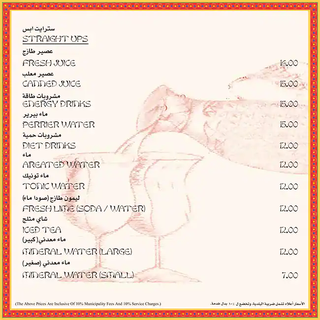 Chinese Village - Sea View Hotel Menu 