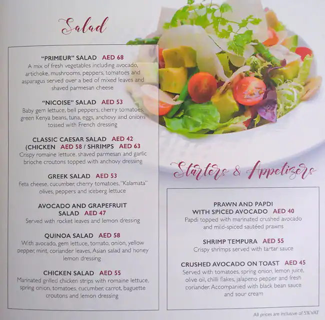 The Square Cafe Menu in Wafi Mall, Umm Hurair 2, Dubai 