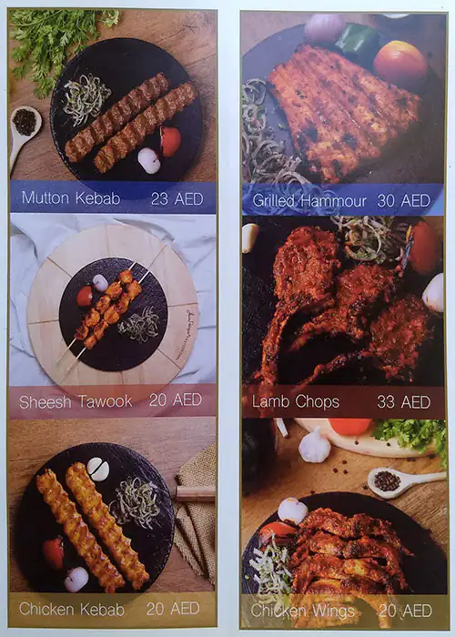 Chalet Grill Plus Menu in Al Barsha, Dubai 