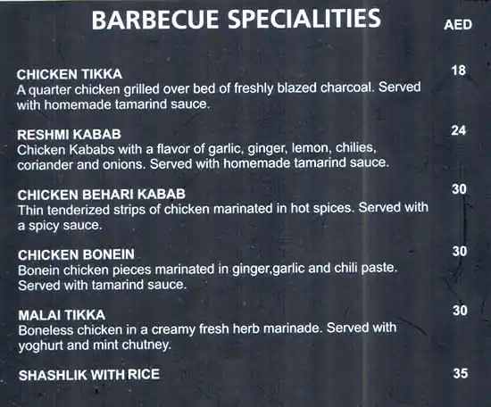 Bar B.Q. Tonight - باربيكيو تونايت Menu 