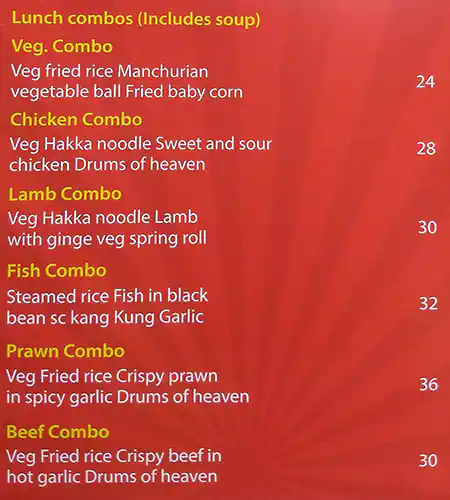 Calcutta Imperial Dragon Restaurant - مطعم إمبيريال دراجن Menu 