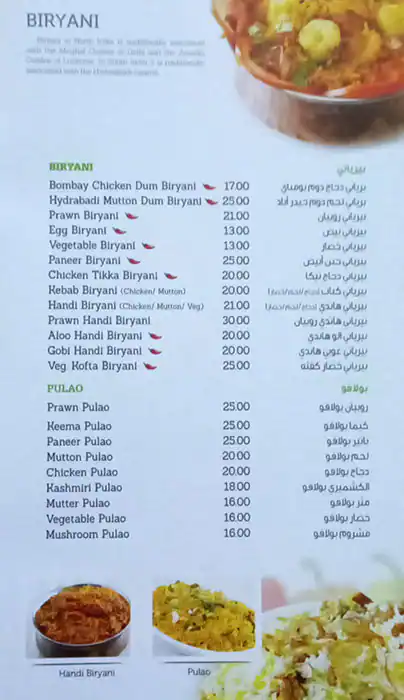 Shahi Mughal Menu in Al Karama, Dubai 