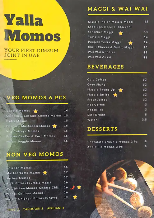 Yalla Momos - يلا موموز Menu in Al Karama, Dubai 