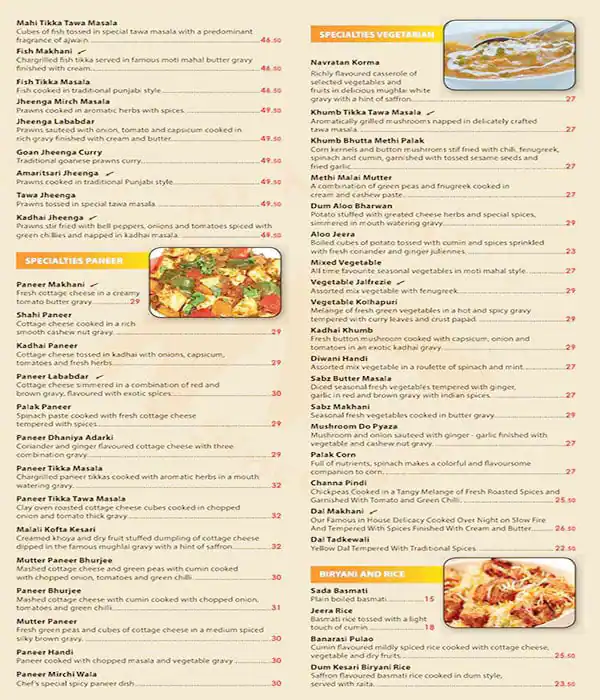 Moti Mahal Menu in Business Bay, Dubai 