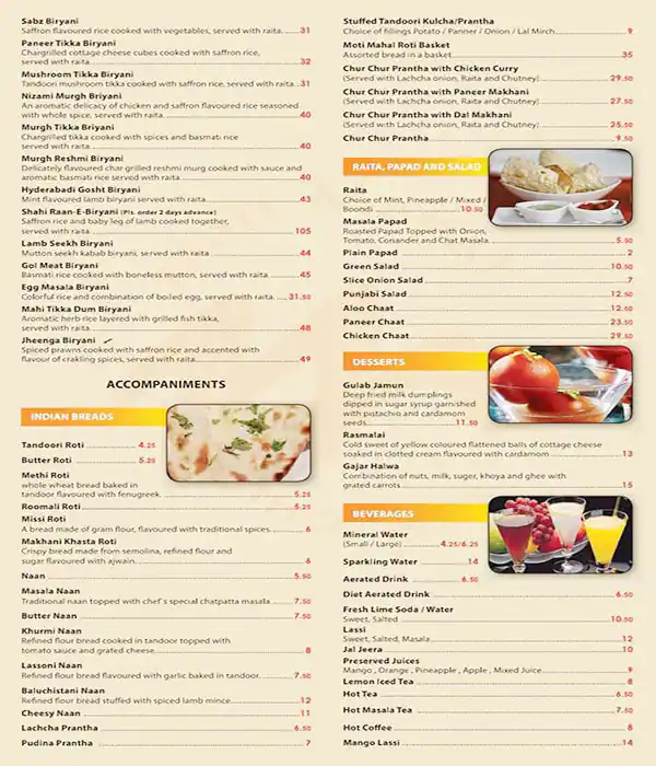 Moti Mahal Menu in Business Bay, Dubai 