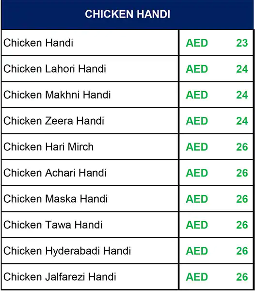 Lahore Darbar Menu in Naif, Dubai 