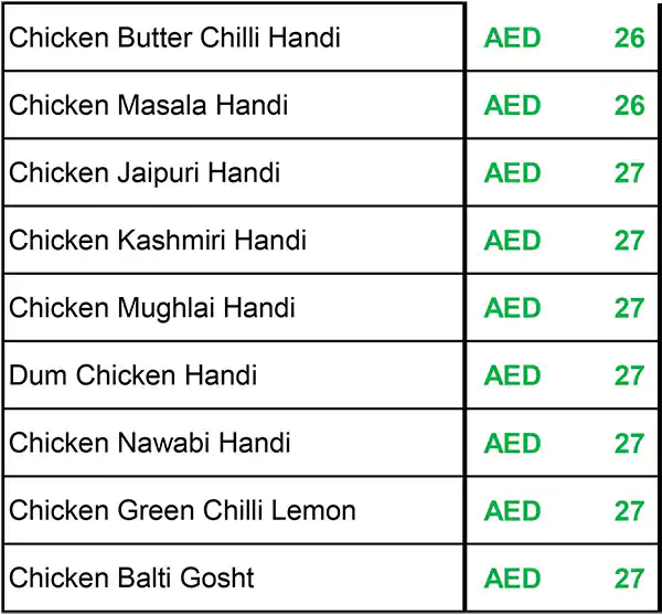 Lahore Darbar Menu in Naif, Dubai 