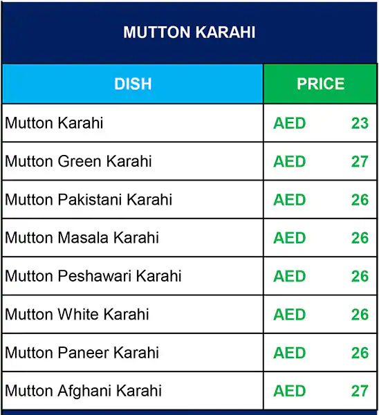 Lahore Darbar Menu in Naif, Dubai 