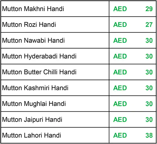 Lahore Darbar Menu in Naif, Dubai 