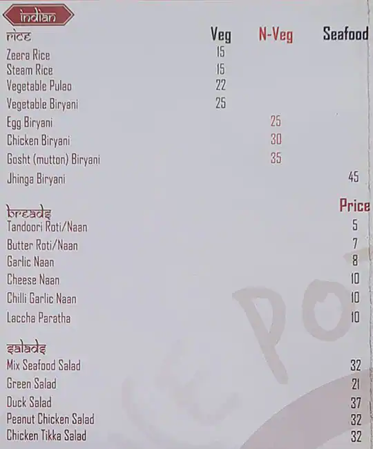 Spice Pot Menu in Cluster D, Jumeirah Lake Towers, Dubai 