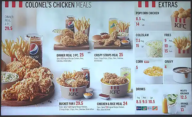 KFC - دجاج كنتاكي Menu in Cluster I, Jumeirah Lake Towers, Dubai 
