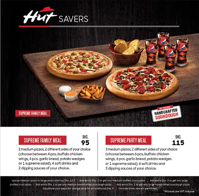 Pizza Hut - بيتزا هت Menu in Cluster I, Jumeirah Lake Towers, Dubai 