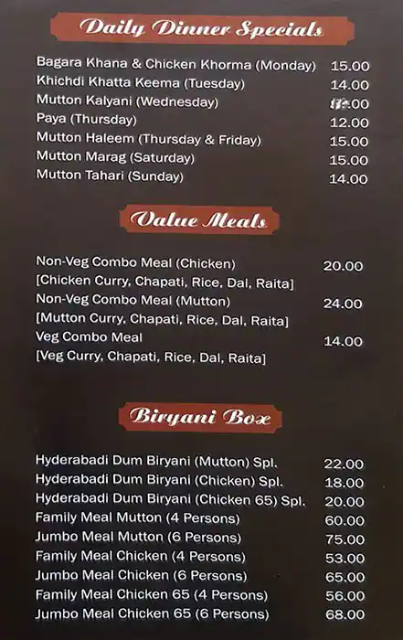 Red Bawarchi Restaurant - مطعم باورشي Menu 