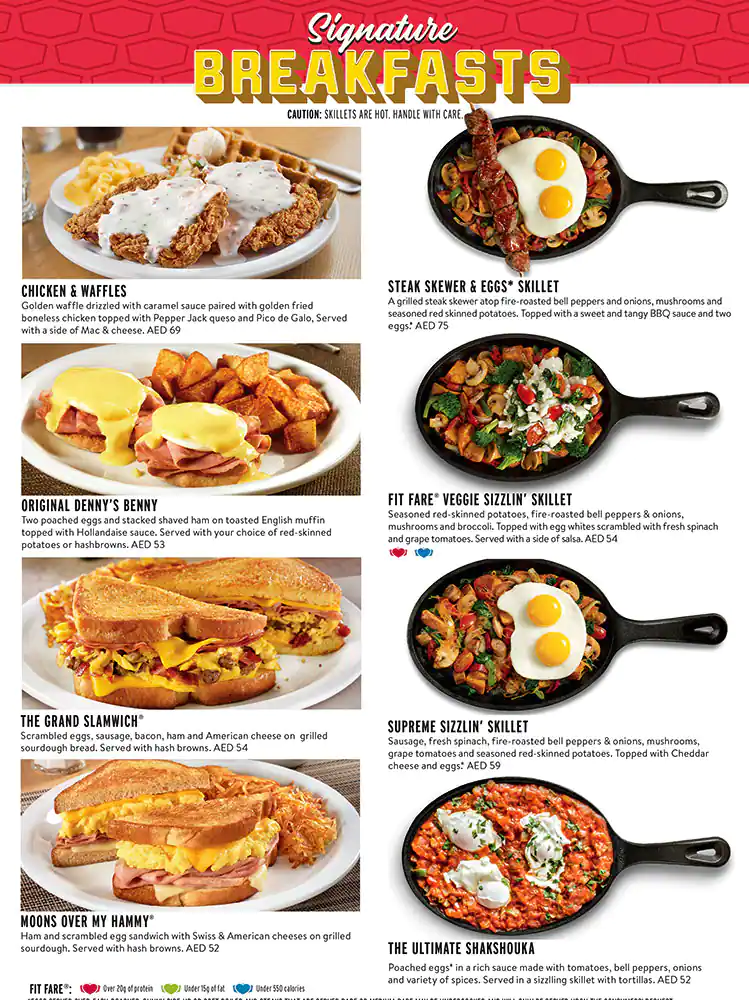 Denny's - دينيز Menu in Al Ghurair Centre, Al Rigga, Dubai 