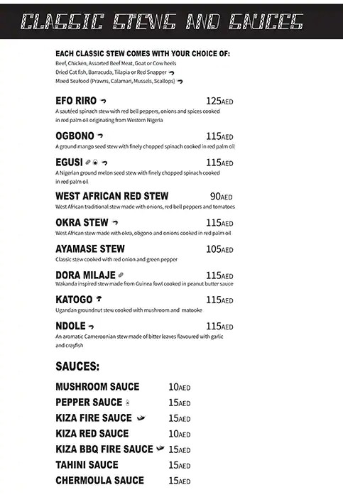 Kiza Menu in Emirates Financial Towers, DIFC, Dubai 