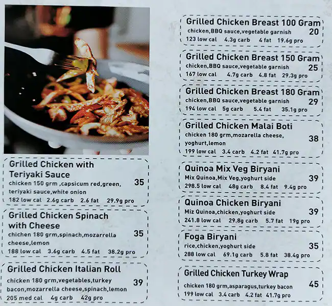 Healthy And Diet Restaurant Menu 