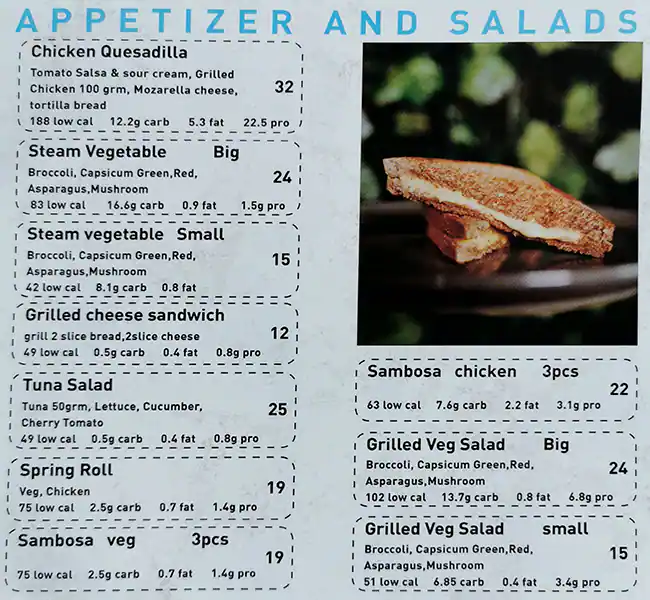 Healthy And Diet Restaurant Menu 