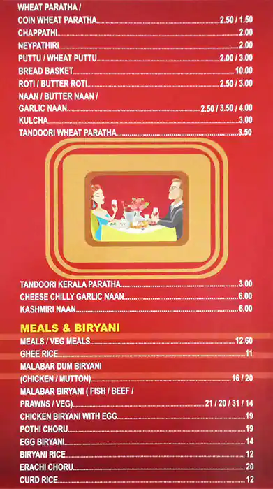 Malabar Express Menu in Al Karama, Dubai 