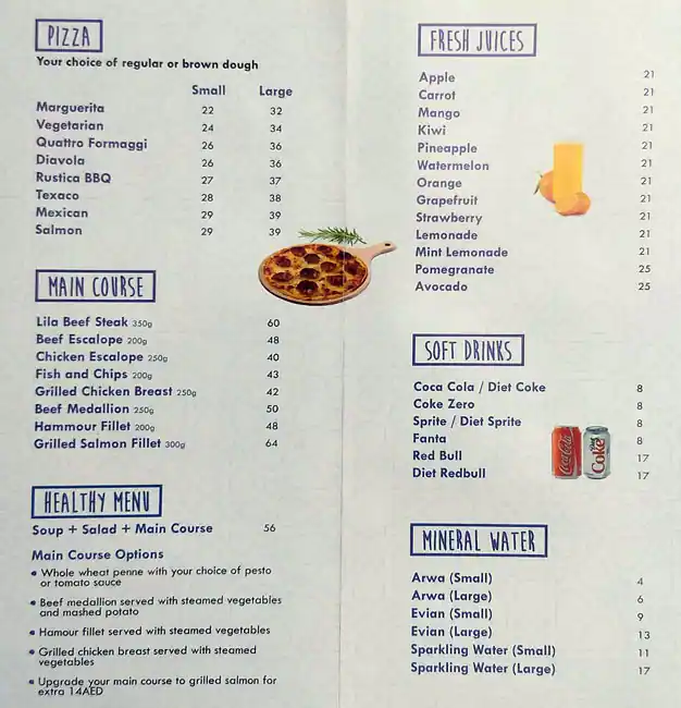 Lila Café Menu in Barsha Heights, Dubai 