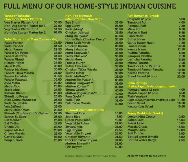 800Thali - تالي800 Menu in Cluster B, Jumeirah Lake Towers, Dubai 