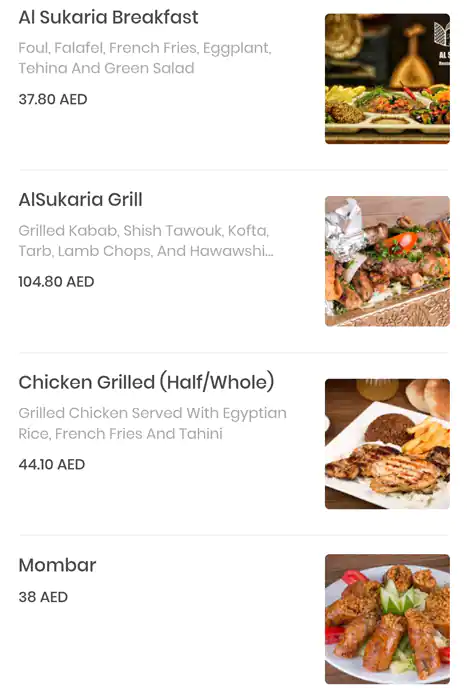 Al Sukaria - السكرية Menu in Dubai Marina, Dubai 