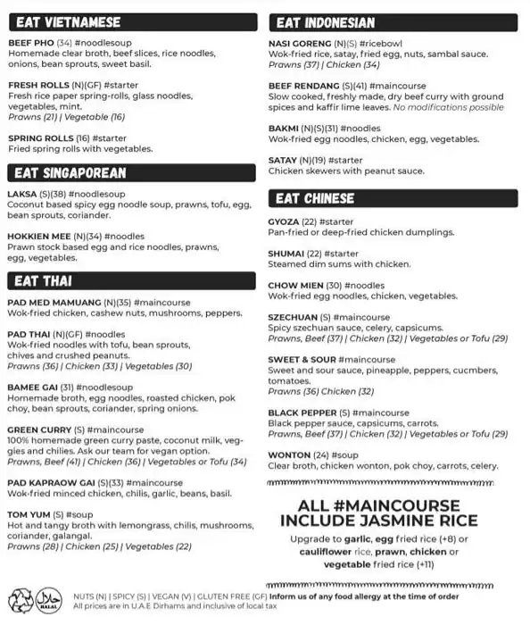 Asian5 Menu in DAFZA, Dubai International Airport Area, Dubai 