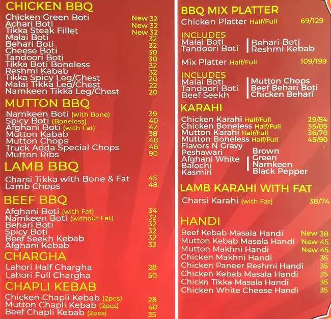 Truck Adda Menu in Al Hudaiba Awards Buildings, Dubai 