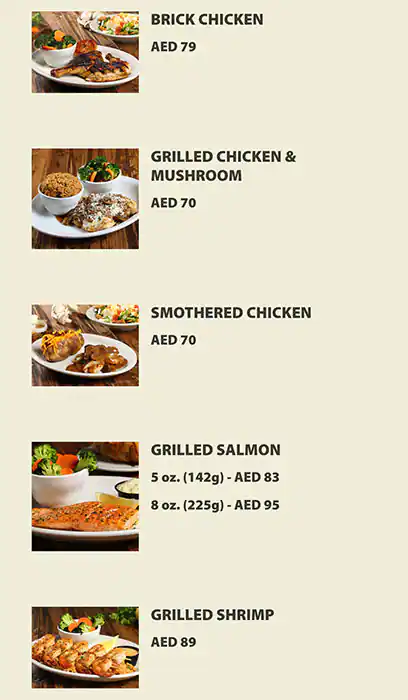 Texas Roadhouse Menu in Dubai Festival City Mall, Festival City, Dubai 