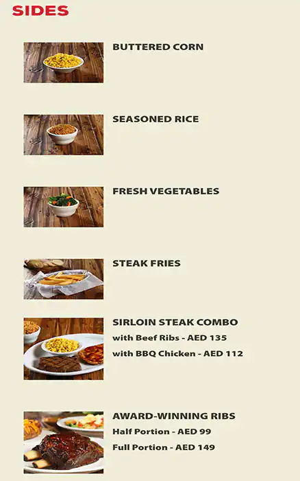 Texas Roadhouse Menu in Dubai Festival City Mall, Festival City, Dubai 