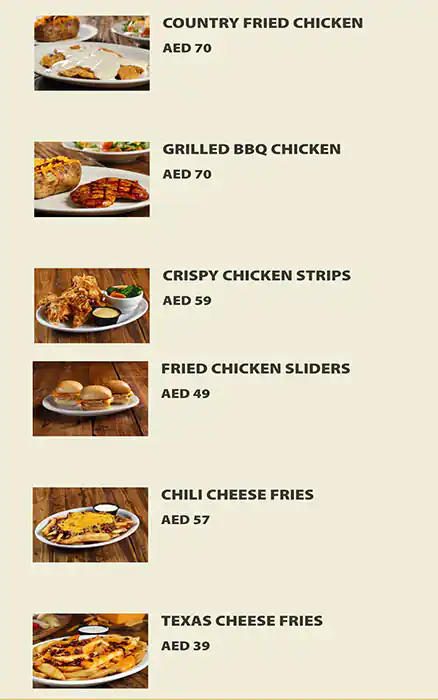 Texas Roadhouse Menu in Dubai Festival City Mall, Festival City, Dubai 